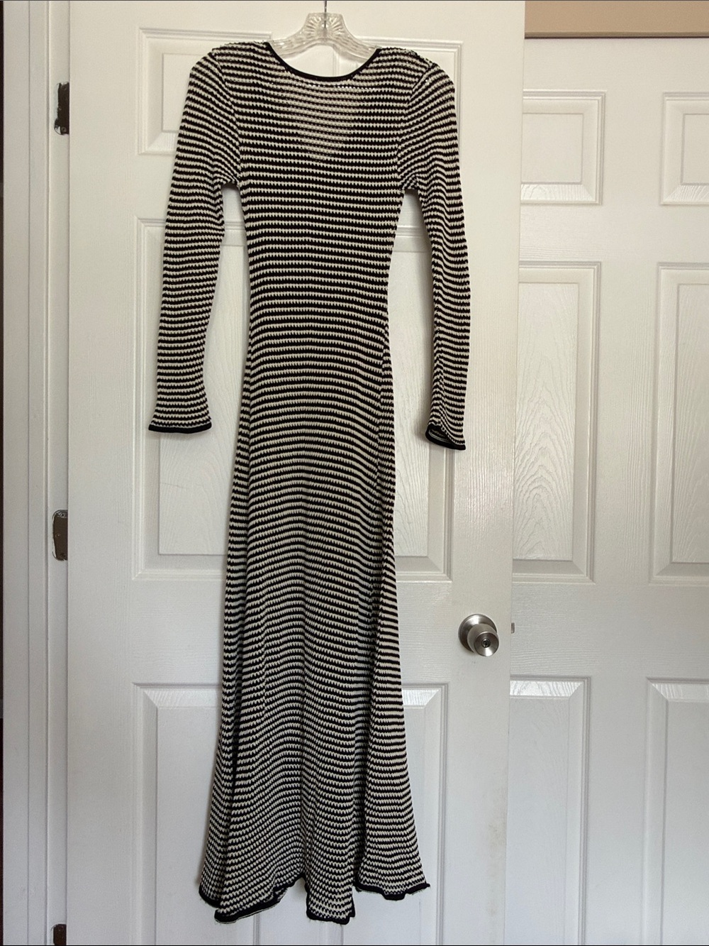 DISSH Nate Black White Striped Maxi Dress XS